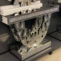 Table console moderne de haute qualité en verre miroir effet diamant éclatant pour appartement, hôtel, hôpital, salon, canapé