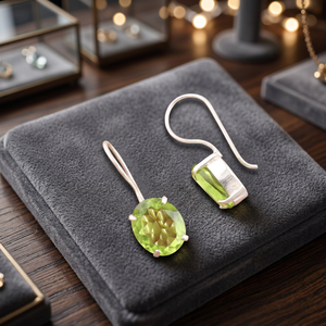 Nouveauté 2026 : Boucles d'oreilles artisanales de créateur en péridot vert, en argent sterling 925 plaqué, pour femmes et jeunes filles - Product Image 6