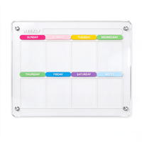 Tableau de planification mensuel et hebdomadaire magnétique en acrylique personnalisé, effaçable à sec, réutilisable, tableau blanc pour réfrigérateur pour la gestion du calendrier
