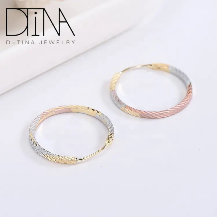 Pendientes de anillo de rosca para mujer, tres colores sencillos, producto en oferta