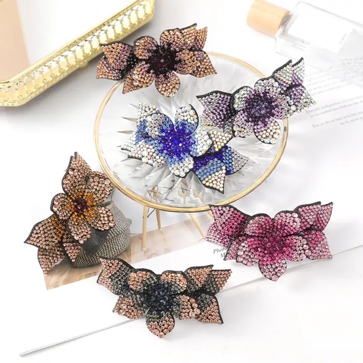 Amazleer Silver Bow Hair Clips For Women, Sparkling Rhinestone Crystal - View #8