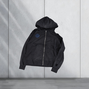 Sweat-shirt noir en coton éponge 100% respirant, lourd, 420g, vintage, délavé à l'acide, écologique, personnalisé pour le streetwear - Product Image 1