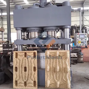 Paja de trigo/papel Kraft palé de madera máquina de prensado en caliente Precio de máquina de palé de madera Doble