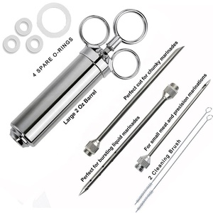 Injecteur de marinade pour barbecue, <span class=keywords><strong>seringue</strong></span> manuelle en acier inoxydable pour la cuisine, kit de 2 oz pour injecter de la marinade dans la viande, <span class=keywords><strong>seringue</strong></span> pour la dinde - Product Image 2