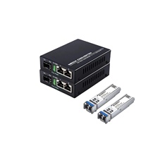 Convertisseur de média fibre optique Gigabit ZoeRax, 1 port fibre, 2 ports RJ45, 1,25 Gbit/s, module émetteur-récepteur Ethernet SFP LC monomode BiDi