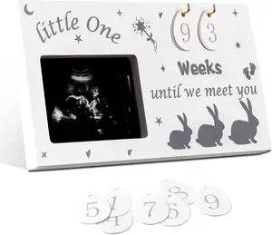 실크 스크린 인쇄 초음파 액자 표시 아기 카운트 다운 주와 3X4 초음파 사진