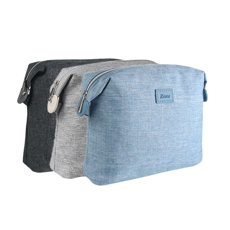Bolsa de higiene pessoal médio personalizada, bolsa quadrada masculina para viagem com zíper