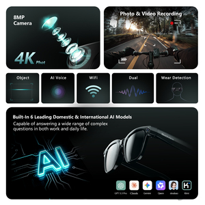 Blackview BV300 4K AI <b>Glasses</b> Color-Changing Smart Translation <b>Glasses</b> Photo Video Recording Waterproof Call Smart Sunglasses - Product Image 4