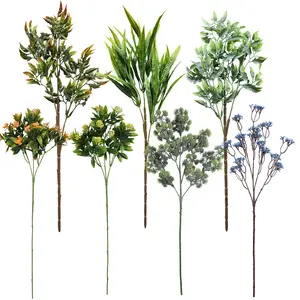 Schlussverkauf Party-Dekoration Olivenblatt-Sorten künstliche Wandpflanzenblätter