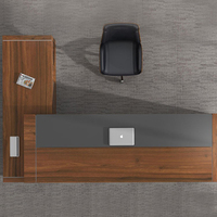 Escritorio Ejecutivo Moderno de Lujo con Gabinete Lateral de Madera en Forma de L, Diseño Ergonómico para Oficina, Escuela, Hotel y Apartamento