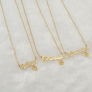Zogxin Constellation Necklace 18K Titanium Steel Letter Pendant For Women Everyday Wear - Product Image 2