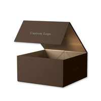 Emballage en papier de carton magnétique noir de luxe avec logo personnalisé estampage à chaud de boîtes d'expédition de cadeaux en or et en argent