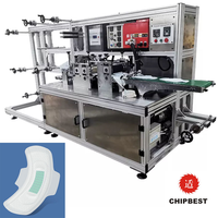 Machine de fabrication de serviettes hygiéniques d'occasion entièrement automatique, contrôlée par PLC, machine de découpe haute vitesse 80-120 pièces/min 220V