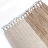 Extensions de cheveux blondes glacées à bandes adhésives, 100 % cheveux humains, adhésif imperméable pour l'été et la plage, double épaisseur