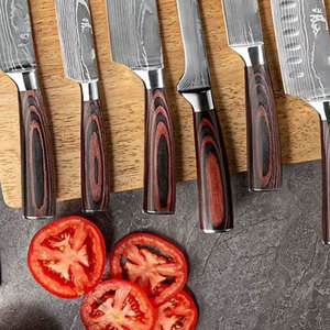 LEGACY BLADES Juego de Cuchillos de Cocina de Lujo de 5 Piezas de Acero de Damasco, Mangos de Madera Ambidiestros, Hojas Pulimentadas, Hechas a Mano, 67 Capas - Product Image 5