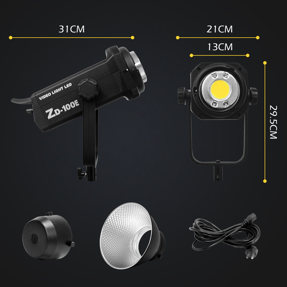 Portable lights 100w professional audio video lighting AC 220v cob sun light led 2700-7500k camera photography with 10 effects
