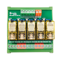 Module de relais miniature scellé à bornes à vis Shimaide RJ1S-C-D24 5 canaux 12A, carte amplificateur d'isolement PLC 24V DC pour rail DIN