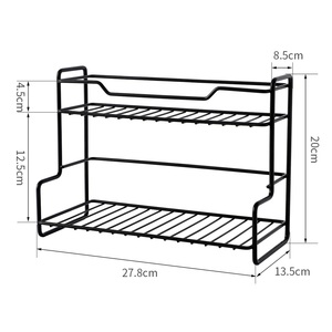 Stainless Steel Standing Type Double-Layer <b>Kitchen</b> <b>Storage</b> <b>Rack</b> Waterproof Towel Holder Modern Design for Bathroom Desktop Use - Product Image 2