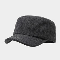 Casquette de baseball rétro à visière courte et dessus plat, unisexe, style britannique vintage, décontractée, motif chevrons, type casquette de gavroche, pour l'automne et l'hiver