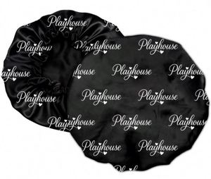 Reversible Double Layer Satin Ruffles Sleeping Sleep Cap for Natural Curly Hair Bonnet With Design Promotion Gift - Product Image 3