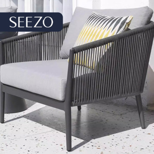 <span class=keywords><strong>Conjunto</strong></span> de Muebles de Jardín de 4 Piezas con Sofá de Aluminio y <span class=keywords><strong>Mesa</strong></span> de WPC, para Patio, Villa, Hotel, con Cuerdas Tejidas - Product Image 3