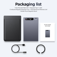 Enregistreur vocal 64 Go alimenté par l'IA Chat GPT, enregistreur audio en alliage d'aluminium, WIFI, Bluetooth, 40h pour les appels téléphoniques et les réunions
