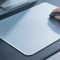 Tapis de souris en verre trempé anti-rayures à motif personnalisable étanche pour salle de bain
