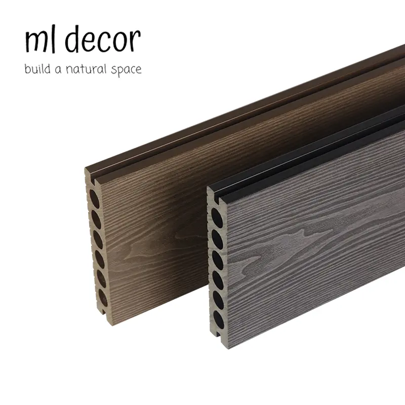 Facile à installer Nouvelle technologie Plancher à texture bois plastique Planche de terrasse composite en relief 3D