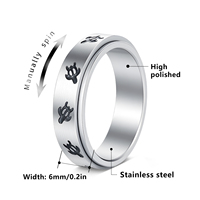 Bague anti-stress rotative tortue mignonne en acier titane plaqué or 18 carats, bijou animal unisexe