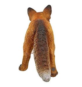 Escultura de <span class=keywords><strong>Animal</strong></span> de poliresina de césped para patio exterior, adorno de decoración, carmín de bebé, estatua de zorro rojo, acabado a todo Color - Product Image 4