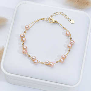 WENCHI Women's <b>Fashion</b> <b>Wrap</b> <b>Bracelets</b> New Wholesale Natural Freshwater Pearl Purple AAA Romantic Style Gift Wire 30g - Product Image 3