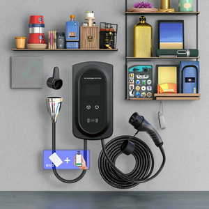 เครื่องชาร์จ EV แบบ7KW ใหม่กล่องไฟติดผนังอุปกรณ์อิเล็กทรอนิกส์สำหรับรถยนต์32A ไฟฟ้ากระแสสลับชนิดที่เชื่อมต่อกับแอปพลิเคชั่นไวไฟ11KW จ่ายไฟ2ช่องสำหรับรถยนต์ไฟฟ้า - Product Image 1