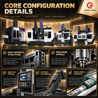 Mesin Bubut CNC Tugas Berat dengan Meja Putar, Chuck Rahang, Spindle, Konveyor Serpihan, dan Kontrol CNC