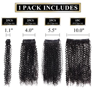 Tổng Hợp Afro Kinky Xoăn Clip Phần Mở Rộng Tóc 7 Miếng 140G Đầy Đủ Đầu Nhật Bản Chịu Nhiệt Sợi Tổng Hợp Tóc Sóng Curl - Product Image 3