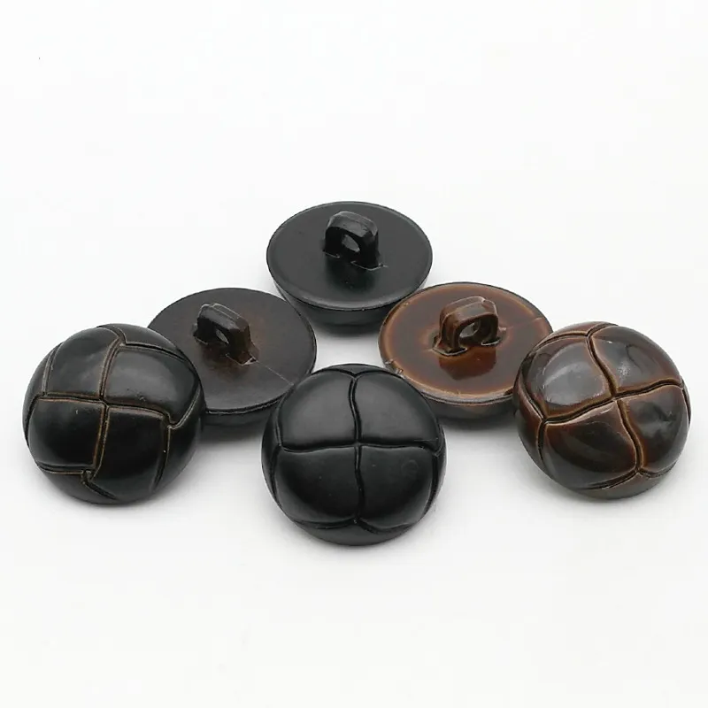 Football Shape Plastic Polyester Coats Button Sewing Loop Shank Button Imitation Leather Coat Buttons