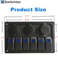 Chargeur USB 6 gangs QC3.0 disjoncteur panneau d'interrupteur à bascule durable et facile à utiliser