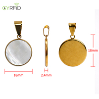 Collier pendentif cœur en acier inoxydable doré NFC 213 13,56 MHz NFC prêt à être expédié
