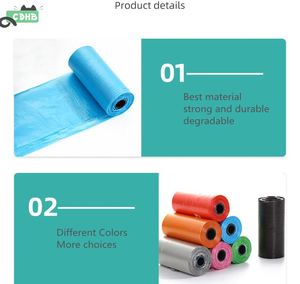 Biodegradable <b>Compostable</b> Poop Dog <b>Bag</b> With Handles on a Roll Doggie Poop <b>Bags</b> for Sale Dog - Product Image 1
