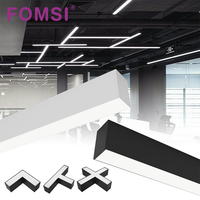 FOMSI 20W L forme aluminium 3CCT réglable LED pendentif bureau intérieur lustre décoratif en forme de L LED plafonniers linéaires