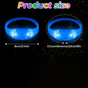 Pulsera LED Intermitente Activada por Sonido para Eventos, Fiesta Rave, Pulsera LED de Silicona para Festivales por Control de Voz - Product Image 2