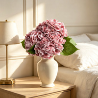 Bunga Hydrangea Buatan Berkualitas Tinggi, Sentuhan Realistis, Melembapkan, Tangkai Tunggal, Bahan PE Lembut, Mirip Asli, Untuk Dekorasi Vas Rumah & Pernikahan