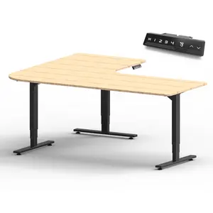 Оптовые продажи угловой l-образный стол-Vansdesk Электрический регулируемый по высоте стол L-образный офисный стол