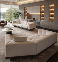 Ensemble de canapés modulaires carrés en tissu, design minimaliste italien, rembourrés, pour grandes villas, petits salons et maisons résidentielles