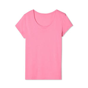 T-shirt en coton tricoté à manches courtes, essentiel au quotidien, doux, durable, respirant, anti-boulochage, séchage rapide, pour femme - Product Image 1