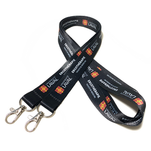 Dây Buộc In Thăng Hoa Hai Lớp Cá Nhân Dây Buộc Chìa Khóa Màu Đen Trơn Có Logo Tùy Chỉnh - Product Image 1