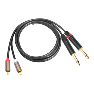 <span class=keywords><strong>Cable</strong></span> Adaptador de Audio Estéreo Dual de 1/4 Pulgada TS 6.35mm Macho a Doble RCA Macho, Canal Dual para Mezclador de DVD, Amplificador, <span class=keywords><strong>Altavoz</strong></span> - Product Image 1