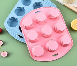 แม่พิม<span class=keywords><strong>พ</strong></span>์ซิลิโคนสำหรับทำคั<span class=keywords><strong>พ</strong></span><span class=keywords><strong>เค้ก</strong></span> เกรดอาหาร แบบใหม่ 9 หลุม ไม่ติดกระทะ ใช้ซ้ำได้ - Product Image 6