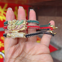 Bracelets religieux sur mesure en corde rouge noire plaqué or bonne chance Saint Jude bracelets tressés en corde à breloques