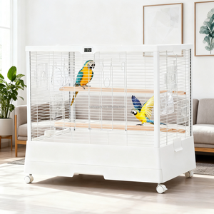 <span class=keywords><strong>Cage</strong></span> à oiseaux Design de mode pour perruches pinsons canaris oiseaux d'amour grande <span class=keywords><strong>cage</strong></span> à perroquets avec supports en bois plateau coulissant - Product Image 5