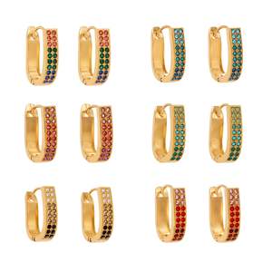 <span class=keywords><strong>ด</strong></span><span class=keywords><strong>รีม</strong></span> <span class=keywords><strong>ซุปเปอร์</strong></span>แฟลช 5A ซิร์คอน ต่างหูรูปตัวยูประดับเพชรหลากสี สไตล์ยุโรปและอเมริกา แฟชั่นหรูหราเบาๆ - Product Image 5